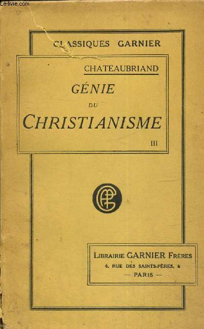Gnie du Christianisme et Dfense du Gnie du Christianisme, tome III