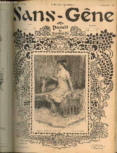 Sans-Gne, n36 (2 novembre 1901) : Cours d'amour / La Toussaint / Perfide comme l'onde / Projet pour source thermale / Madame fait sa caisse / Ateliers d'artistes / Le tableau nature /...