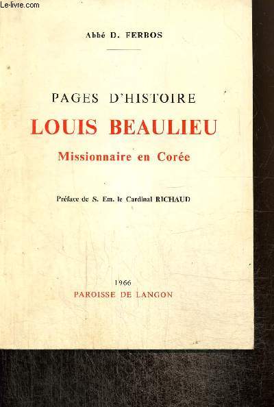 Pages d'histoire - Louis Beaulieu, missionnaire en Core