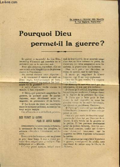 Pourquoi Dieu permet-il la guerre ?