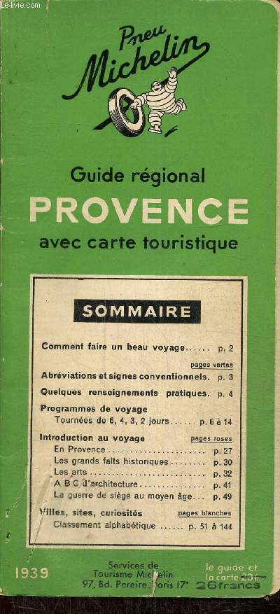 Guide rgional Provence avec carte touristique
