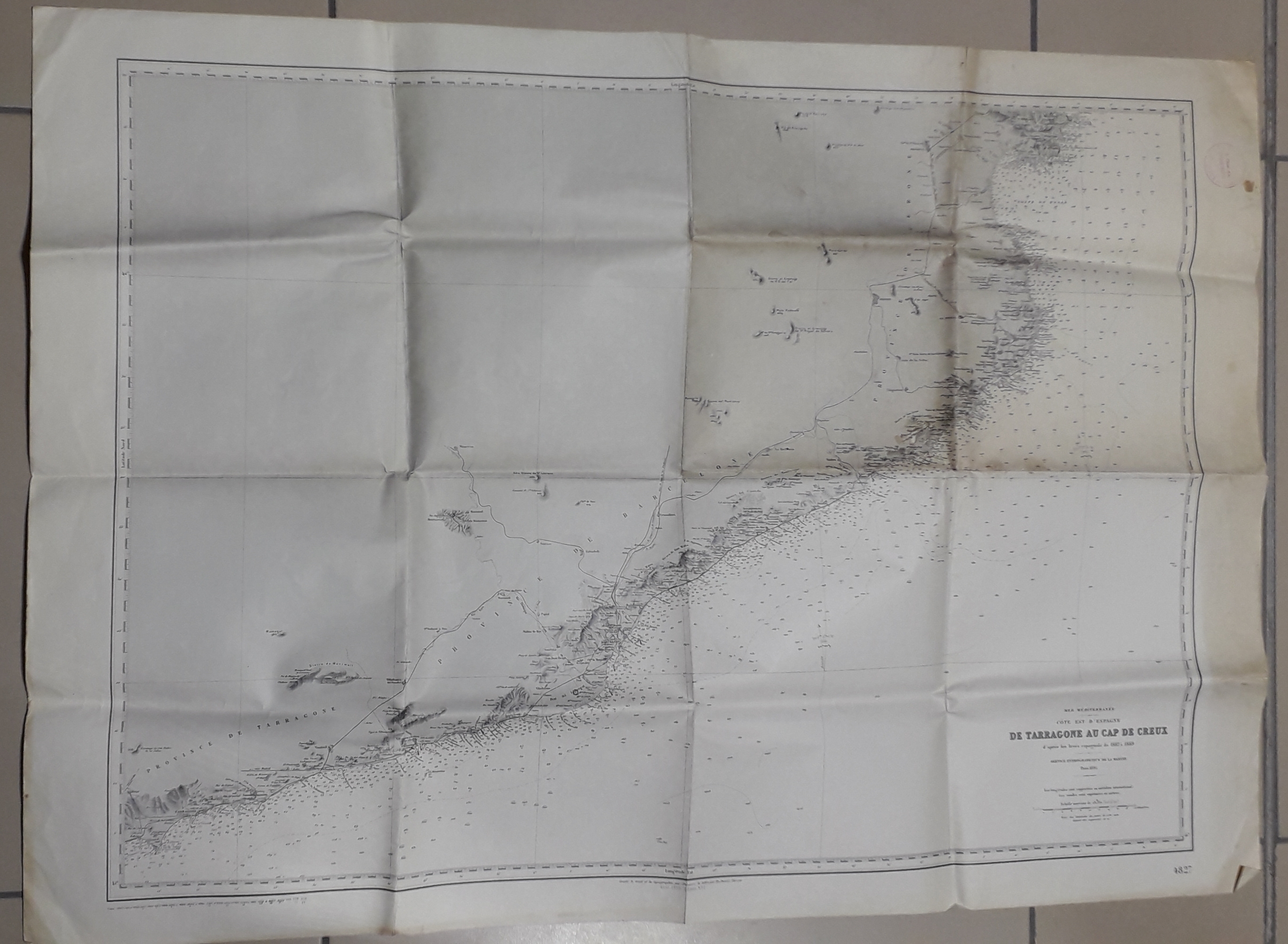 Carte : Mer Mditerrane, Cte Est d'Espagne de Tarragone au Cap de Creux d'aprs les levs espagnols de 1882  1889