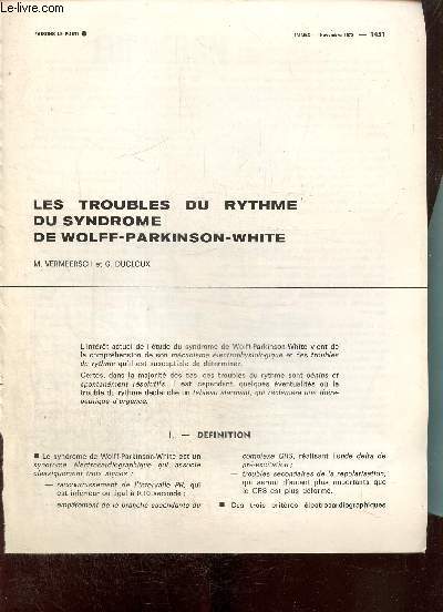 Les troubles du rythme du syndrome de Wolff-Parkinson-White (extrait de journal)