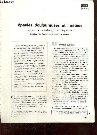 Epaules douloureuses et limites : apport de la radiologie au diagnostic (extrait du journal Le Concours Mdical)