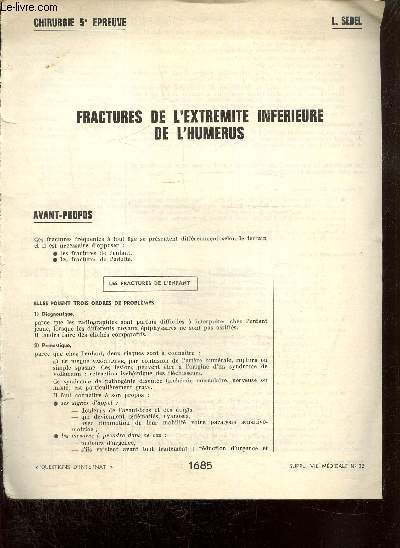 Lot d'articles mdicaux sur les traumatismes du coude