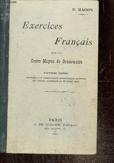 Exercices Français sur le Cours Moyen de Grammaire