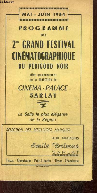 Programme du 2e grand festival cinématographique du Périgord noir