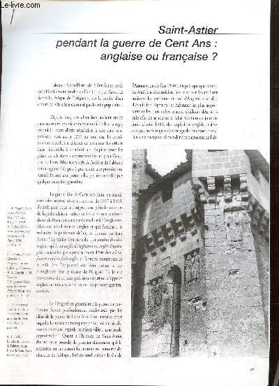 Saint-Astier pendant la guerre de Cent Ans : anglaise ou franaise ? (article extrait d'un journal)