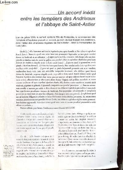 Un accord indit entre les templiers des Andrivaux et l'abbaye de Saint-Astier
