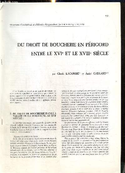 Du droit de boucherie en Prigord entre le XVIe et le XVIIIe sicle (extrait de 