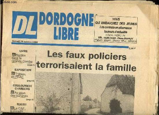 Dordogne Libre (28 octobre 1989) :