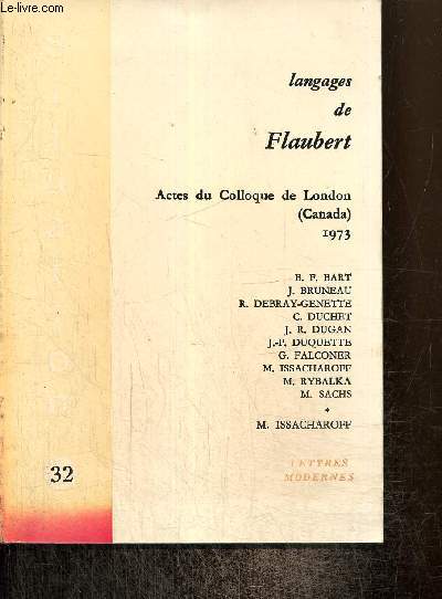 Langages de Flaubert - Actes du Colloque de London (Canada)