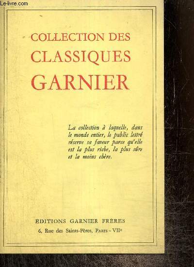 Collection des classiques Garnier