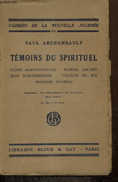 Témoins du spirituel (Collection 