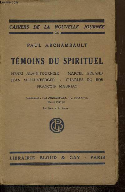 Tmoins du spirituel (Collection 