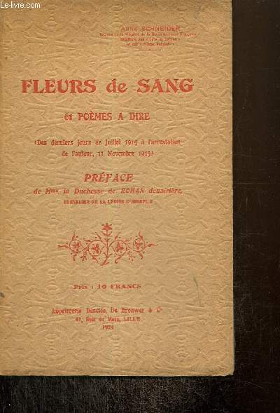 Fleurs de Sang - 61 pomes  dire