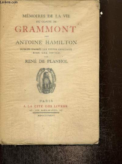 Mmoires de la vie du comte de Grammont