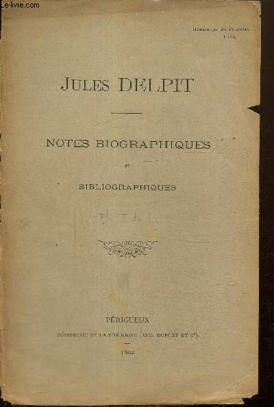 Notes biographiques et bibliographiques