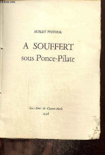 A souffert sous Ponce-Pilate