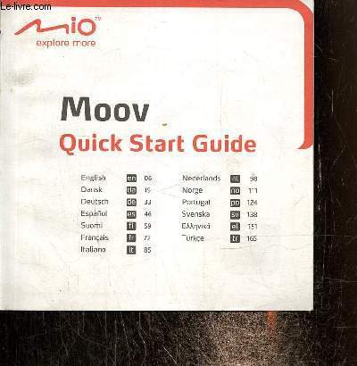 Mode d'emploi : Moov, Quick Start Guide