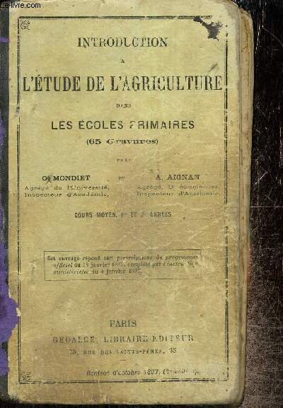 Introduction  l'tude de l'agriculture dans les coles primaires - Cours moyen, 1re et 2e annes