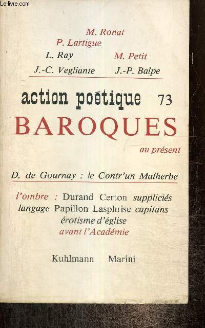 Action Potique n73 : Baroques au prsent