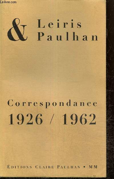 Correspondance 1926-1962