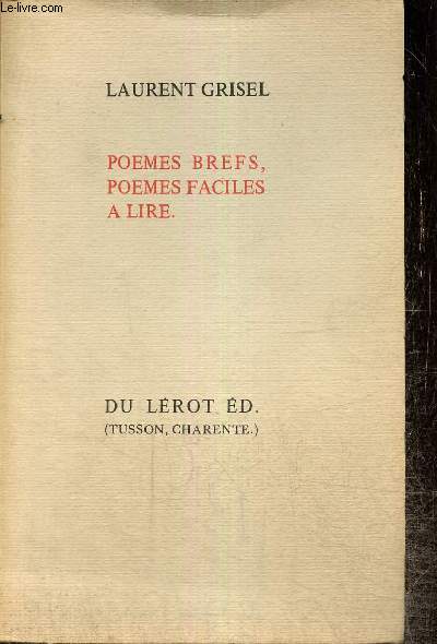 Pomes brefs, pomes faciles  lire