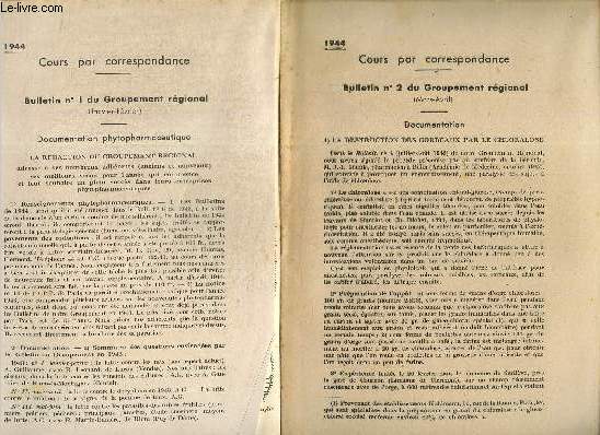 Cours par correspondance, Bulletins n1 et 2 du groupement rgional (janvier  avril, 2 volumes) - Documentation phytopharmaceutique