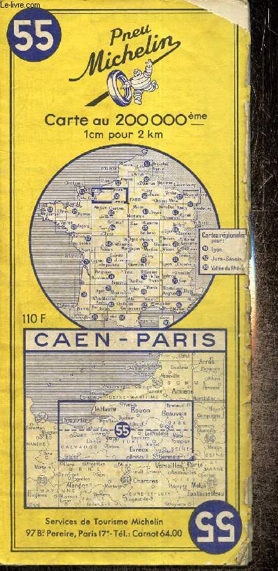 Carte Michelin, n55 : Caen-Paris