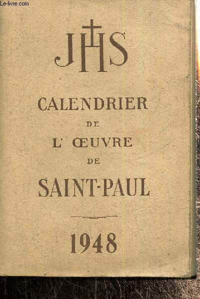 Calendrier de l'OEuvre de Saint-Paul