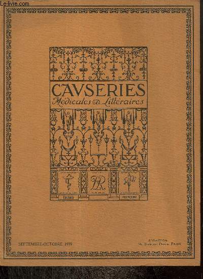 Causeries mdicales et littraires, 22e anne, n5 (sept.-octobre 1939) :