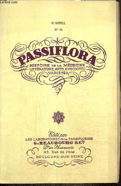 Passiflora, 6e anne, n20 : Les sept pchs capitaux (suite) / L'enfance nerveuse / Curiosits des beaux-arts, une gupe qui rappellerait un roman d'amour / La roue de fortune /...