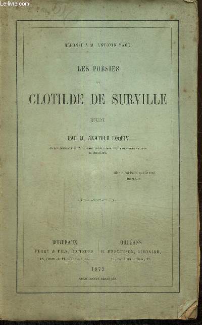 Rponse  M. Antonin Mac - Les posies de Clotilde de Surville