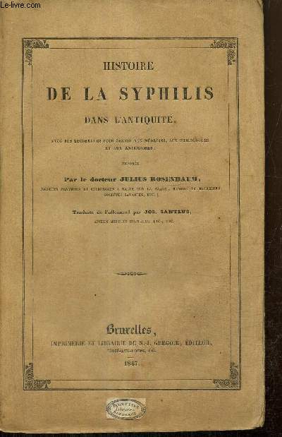 Histoire de la Syphilis dans l'Antiquit