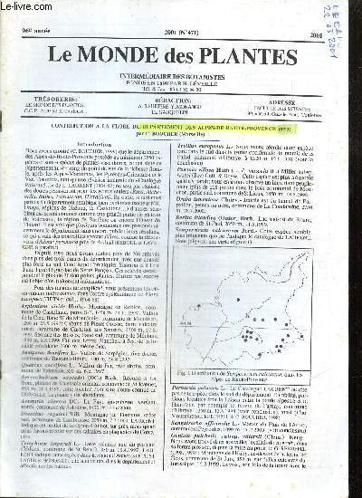 Le Monde des Plantes, 96e anne, n471 : Herborisations sur le Mont-Tauch  Tuchan (Aude) (P. Rabaute) / Les fougres de la Crau (A. Blasco) / La flore de l'le de Chypre (J.-M. Rouet) /...