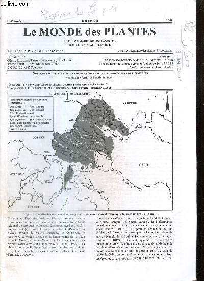 Le Monde des Plantes, 103e anne, n496 : Quelques plantes nouvelles ou rares des valles mridionales des Cvennes (Philippe Jestin, Emeric Sulmont) / L'herbier vasculaire du Valromey (Michel A. Farille) /...