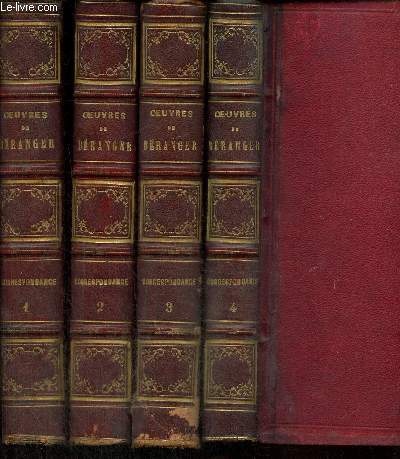 OEuvres de Branger - Correspondance de Branger, tomes I  IV (4 volumes)
