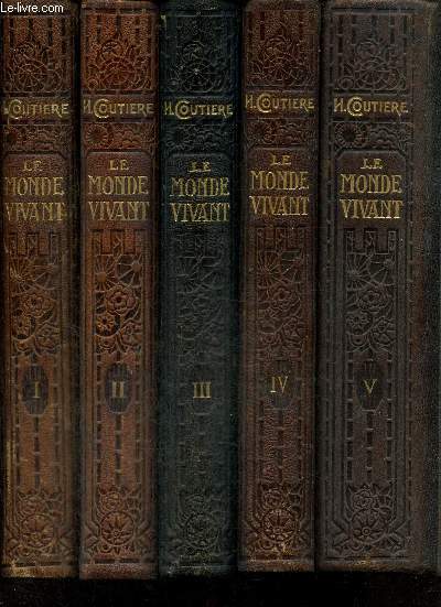 Le Monde Vivant - Histoire naturelle illustre, tomes I  V (5 volumes)