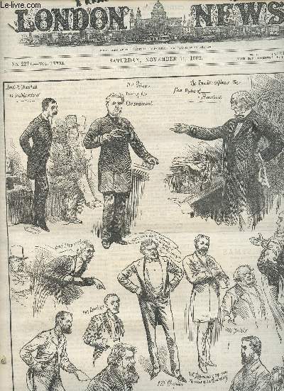 The Illustrated London News n2271 vol.LXXXI saturday november 11 1882 - Sketches during the cloture debate in the house of commons - sketches of the floods at canterbury - sketches of the floods at twickenham - sketches during at the gale at lowestoft...