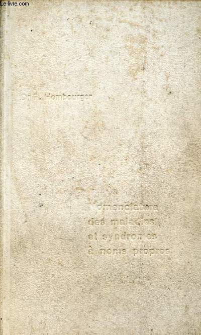 Nomenclature des maladies et syndromes  noms propres.
