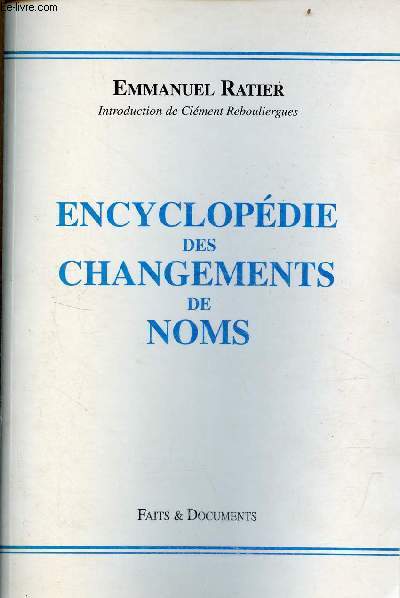 Encyclopdie des changements de noms.