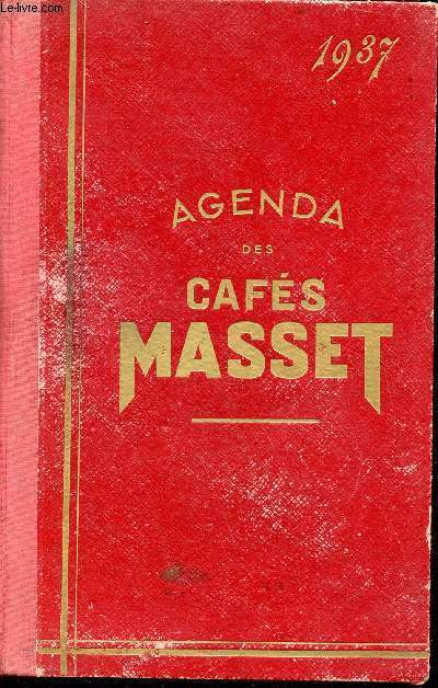 Agenda des cafs Masset 1937.