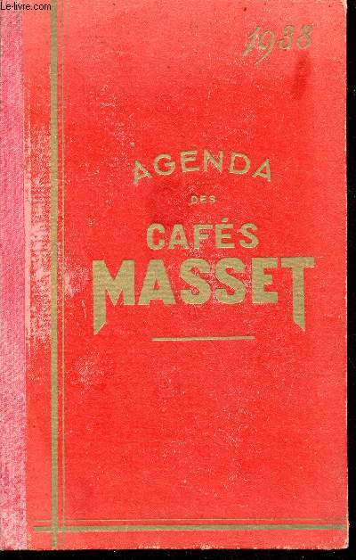 Agenda des cafs Masset 1938.