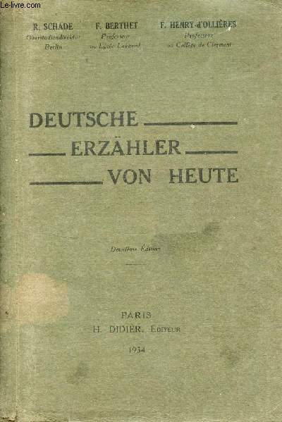 Deutsche erzhler von heute - 2e dition.