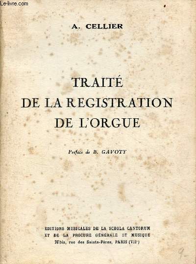 Trait de la registration de l'orgue.