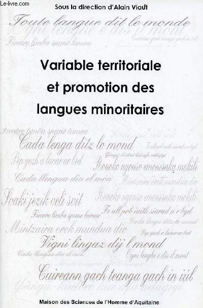 Variable territoriale et promotion des langues minoritaires.