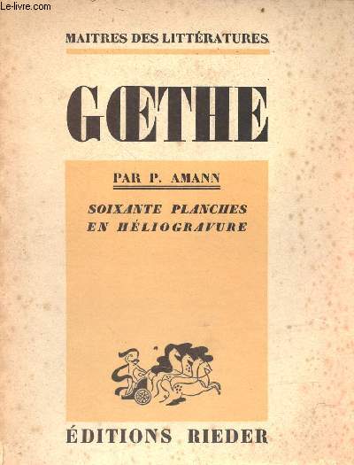 Goethe - Collection matres des littratures n12.