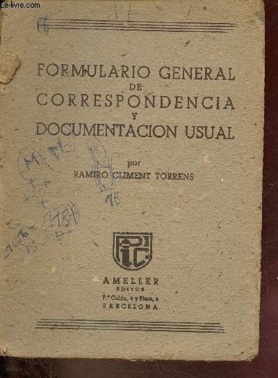 Formulario general de correspondencia y documentacion usual.