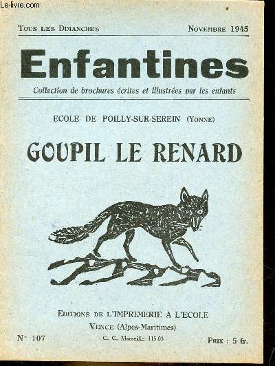 Enfantines n107 novembre 1945 - Goupil le renard.
